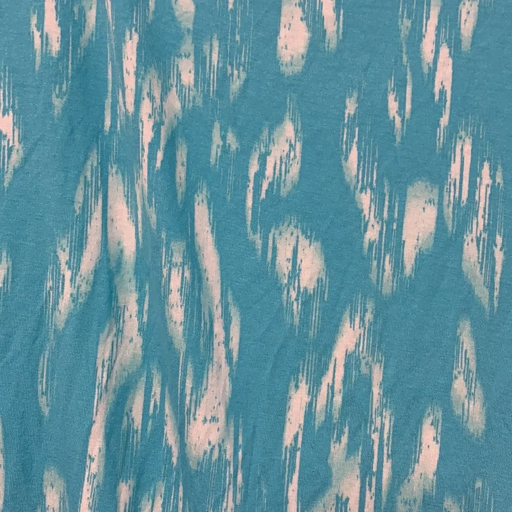 JM Collection plus sized aqua patterned top 0X - Picture 2 of 4